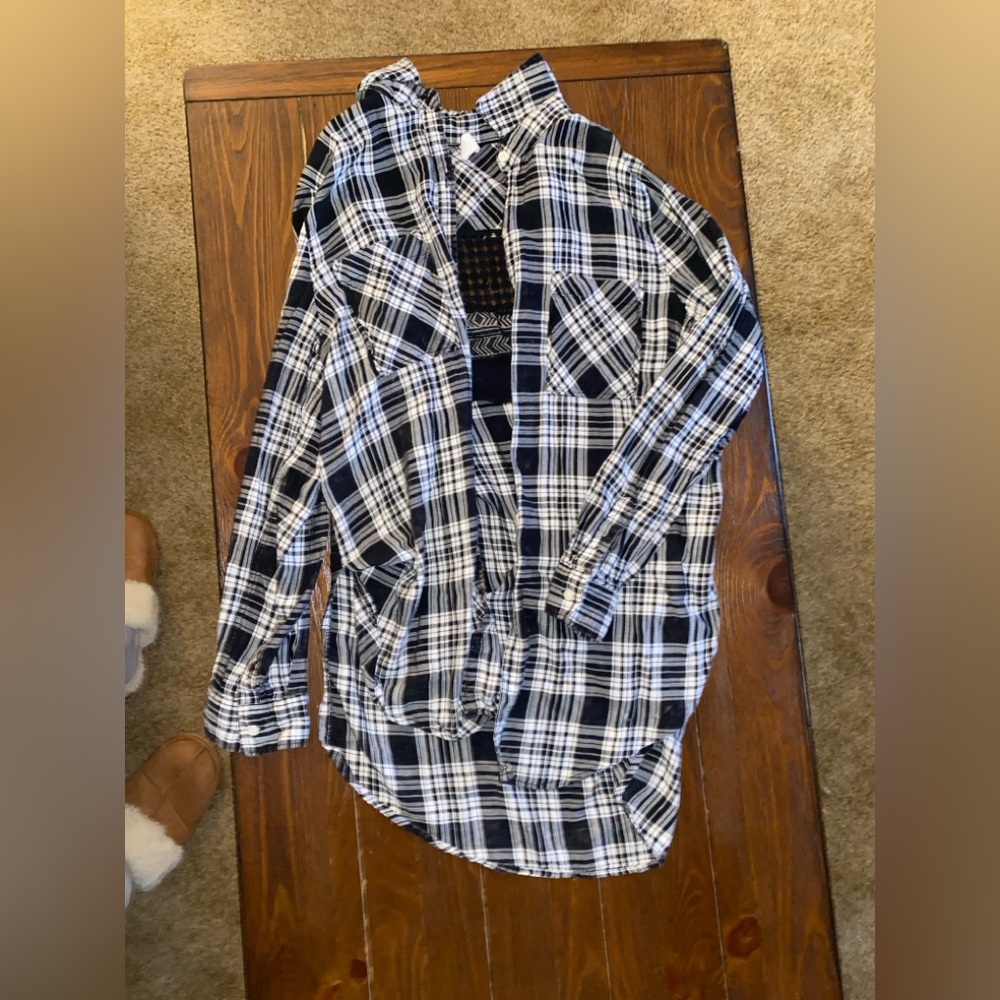 Tokyo Darling Black and White Plaid Shirt